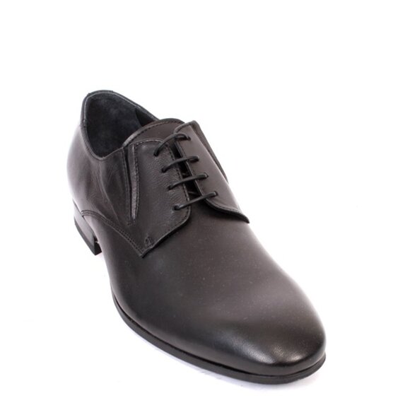 Giovanni Conti 2521 Black Leather Classic Lace-Up Dress Shoes - Picture 1 of 8